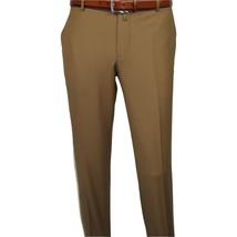 Men&#39;s MONO Turkey Slacks 100% Wool Plain Front Slim Fit 2502-10 Camel - $99.99