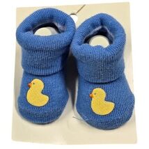 Carter&#39;s Baby Boy Girl Blue Duck Duckie Booties Socks 0-3 Months Infant ... - $361.90 MXN