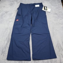 Dickies Pants Womens LP Blue Petite Medical Uniform Stretchable Wide Leg... - £18.14 GBP