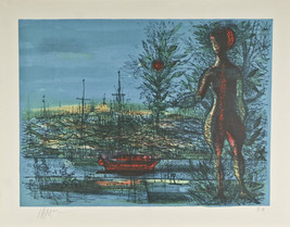 &quot; The Port &quot; Par Jean Carzou Signée Artiste Preuve Ap Lithographie 20 &quot; x25 1/2 - $740.34