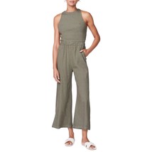 Monrow linen racer jumpsuit in ARMY - size L - $165.33