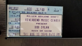 BOB DYLAN - VINTAGE AUGUST 10, 1989 RIVERBEND MUSIC CENTER CONCERT TICKE... - $12.00