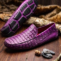 Marco Di Milano genuine caiman slip-on driving loafer Shoes Remo Purple image 8