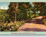 Generic Scenic Greetings Anytown USA Dealer Card UNP Linen Postcard F19 - $13.32