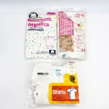 NEW Gerber Curity Ward Lot Infant Baby One Piece Shirt Snap White Stars Balloons - £20.09 GBP