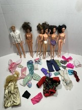 Vtg Lot of 4 Barbie Dolls 1966 + 1 Ken 1968 + 1 Barbie 1995 + Outfits Clothes - £38.48 GBP