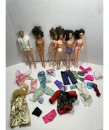 Vtg Lot of 4 Barbie Dolls 1966 + 1 Ken 1968 + 1 Barbie 1995 + Outfits Cl... - £38.52 GBP