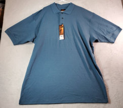 Copper Cove Polo Shirt Mens Tall 2XL Teal Knit 100% Cotton Short Sleeve Collared - £14.81 GBP