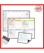 Non-Staining Magnetic Dry Erase Chore Chart &amp; Calendar - Fridge Essential! - $483.92 MXN