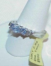 10k .50ct 3 Tanzanite Diamond Ring Size 7 White gold New Tag - £295.82 GBP