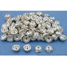 Bali End Bead Caps Silver Plated Parts 9.5mm Approx 100 - £12.20 GBP