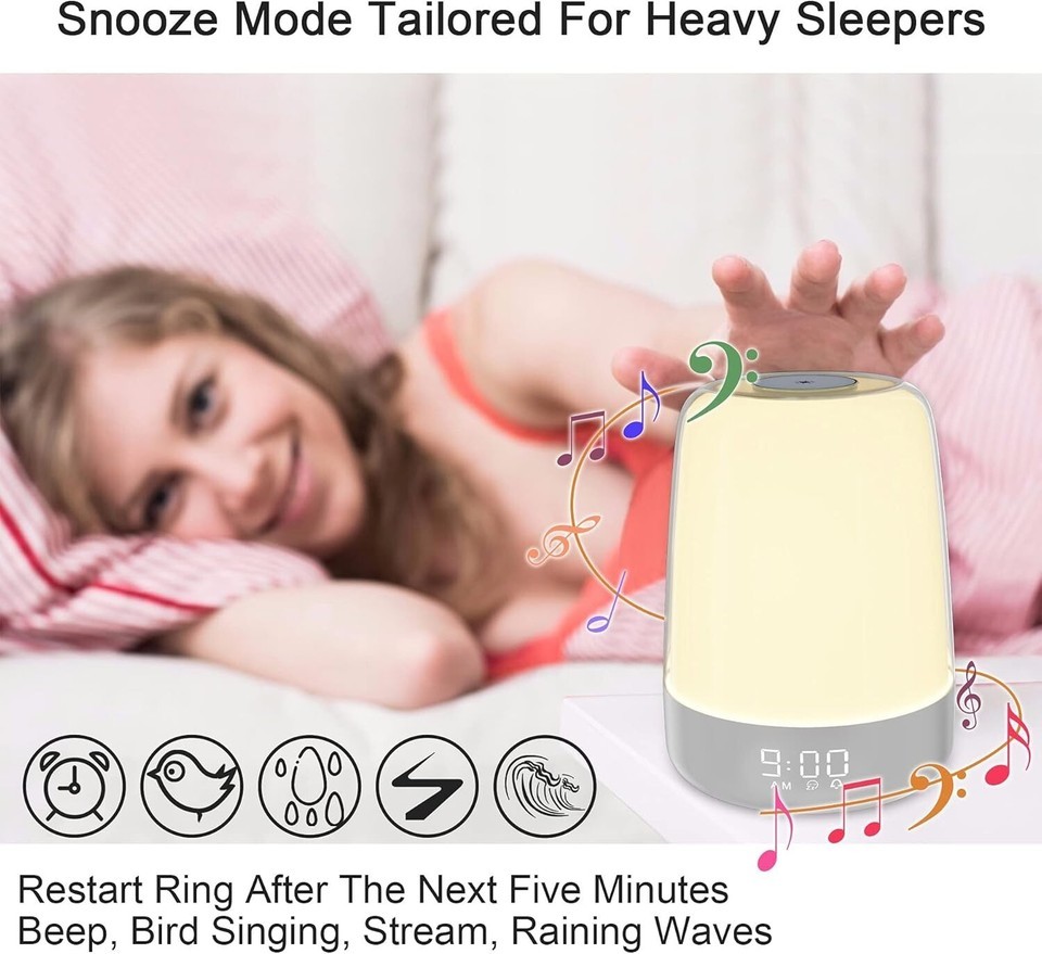Dimmable Night Light with Sunrise Alarm and Snooze Timer for Children's Bedrooms Item image 6