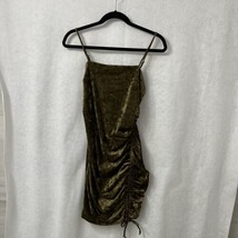 Women&#39; Ruched Lip Dress - Wild Fable™ Size L Velvet Like Material -- Oli... - £4.28 GBP
