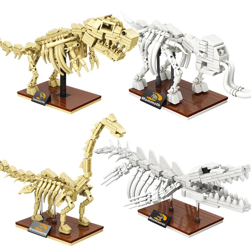 Jurassic Dinosaur World Park Dino Fossil Building Blocks Triceratop  Skeleton - £12.94 GBP+