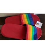 &quot;PRIDE&quot; Slip On Sandals ~ Red ~ Unisex ~ Size Small/Medium - £14.90 GBP