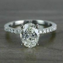 Splendido anello di fidanzamento in oro bianco massiccio 14k con diamante a... - £195.48 GBP