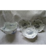 Crossed Arrows, Kalk porcelain? bowl, three saucers transferware - £39.50 GBP