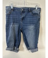 New York and Company Blue Denim Cuff Hem 10” Shorts Size 10 - £15.96 GBP