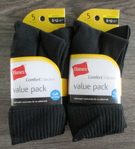 Hanes 10 Pack Women&#39;s Black Comfort Collection Crew Socks Size 8-12 - £17.79 GBP