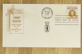 US Postal History Cover FDC 1959 ERNST REUTER Mayor Berlin Germany Champion - $12.68