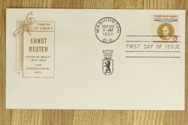 US Postal History Cover FDC 1959 ERNST REUTER Mayor Berlin Germany Champion - £9.69 GBP