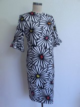 Vtg 60s 70s Mod Floral Hawaiian Shift Dress S M Flower Power Daisy Print Op Art - £46.98 GBP