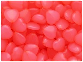 BeadTin Dark Pink Translucent 14mm Heart Plastic Craft Beads (60pcs) - $2.39