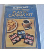 Vintage NOS NEW 4 HOBBYCRAFT &quot;Hometown&quot;  Plastic Canvas COASTERS Kit #81... - €11,09 EUR
