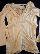 WOMENS SHIRT Long Sleeve Blouse New York &amp; Company Size Petite Medium Co... - £7.77 GBP