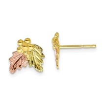 Black Hills Gold 10K Tri Color Leaf Post Earrings - £152.66 GBP