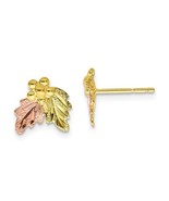 Black Hills Gold 10K Tri Color Leaf Post Earrings - €187,64 EUR
