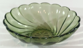 Vintage Hazel Atlas Colonial Swirl Bowl 9&quot; Green Glass - $22.79