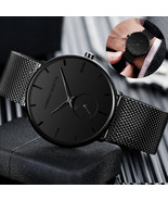 Men&#39;s Watch Relojes De Hombre Minimalist Ultra Thin Stainless Steel Wris... - £25.01 GBP