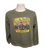 Monster Truck Academy Boys Green XL 14/16 Sweatshirt - $619.35 MXN