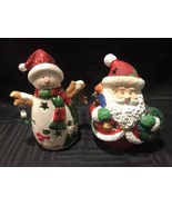 Snowman and Santa Luminary Tealight candleholder Christmas - £14.16 GBP