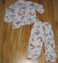 Pottery Barn Kids Rudolph Red Nosed Reindeer Flannel Christmas Pajamas PJS Sz 4 - £20.56 GBP