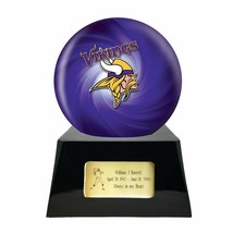 Large/Adult 200 Cubic Inch Minnesota Vikings Metal Ball on Cremation Urn Base - £398.94 GBP