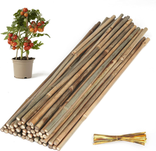 50 Pack 18&#39;&#39; Natural Bamboo Sticks Garden Bamboo Stakes Plant Stakes for... - $19.99