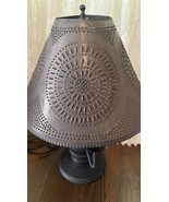 Irvings Tinware Punch Tin Lampshade And Candelabra Lamp READ - $163.81 CAD