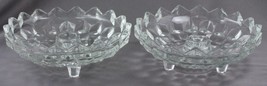 Vintage Fostoria American Pattern Crystal Elegant Glass 3PC Lot Candle Bowls - £19.25 GBP