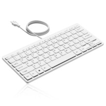 Full Size Wired Keyboard Usb Connectivity - Compatible With Pc, Laptop, White - £10.40 GBP