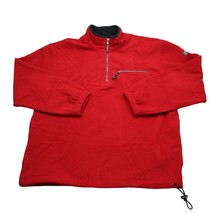IZOD Perform 1/4 Zip Fleece Sweatshirt Red Pullover Casual PerformanceX - £20.16 GBP