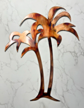 Dual Palm Trees - Metal Wall Art - Copper/Bronzed Plated 30&quot; x 24 3/4&quot; - £69.06 GBP