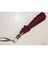 a burgundy automatic folding umbrella - $2.00