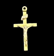 Vintage Theda Gold Filled Crucifix Cross Pendant INRI Jesus Religious 1” - $460.52 MXN