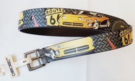 Cherokee Boy&#39;s Reversible Casual Belt Route 66 Size LARGE Cars &amp; Black New - £8.54 GBP