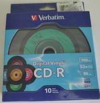 Verbatim 700MB 52X 80 Minute Digital Vinyl CD-R, 10-Disc 97935 Disco de ... - £15.73 GBP