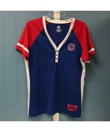 Majestic Chicago Cubs women’s jersey shirt size XXL red blue cub vneck b... - £27.92 GBP