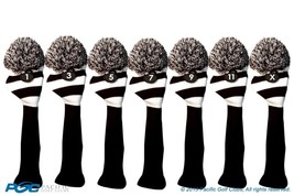 1 3 5 7 9 11 X Classic BLACK WHITE KNIT golf clubs Headcover pom Head co... - $96.85