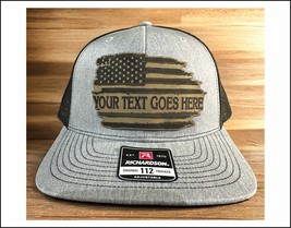 Mac&#39;s Flag Style Custom Leather Badge Richardson 112 Hat - $26.72